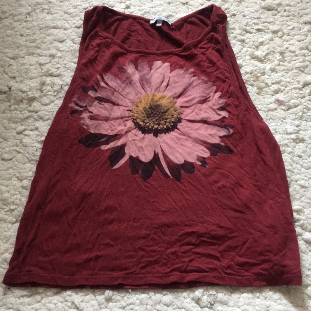Charlotte Russe Red/maroon Flower Muscle Tank